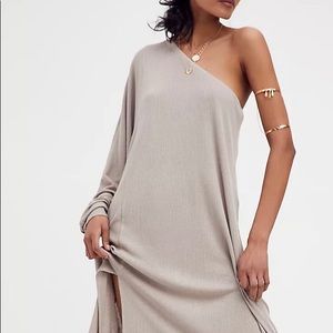 Free People off the shoulder dress. Only worn once. Color is a cool ice blue.